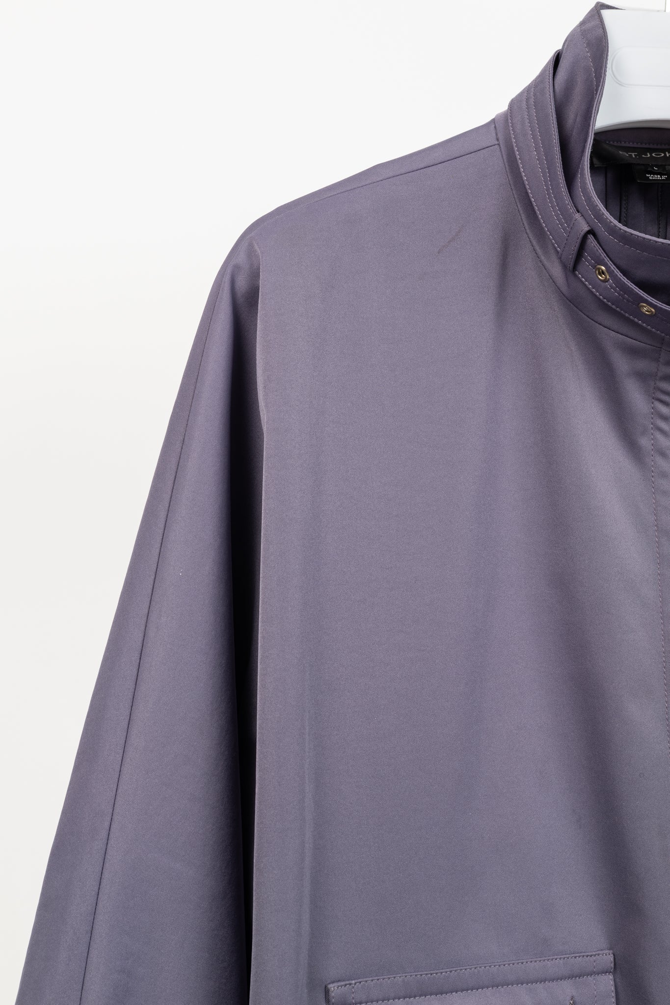 St. John PF/12 Purple Mock-Neck Blouson Jacket