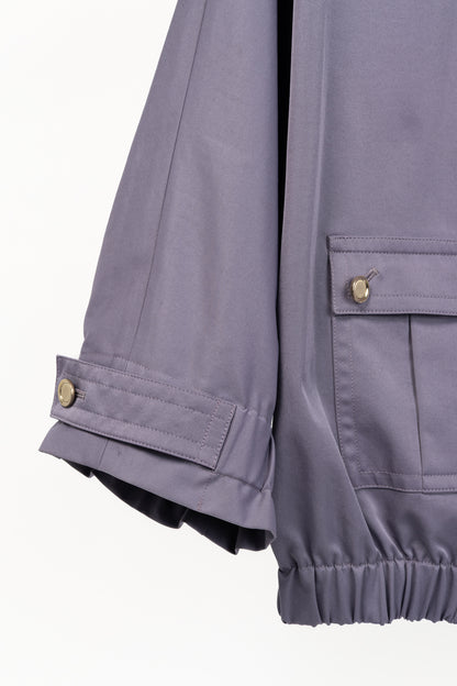 St. John PF/12 Purple Mock-Neck Blouson Jacket