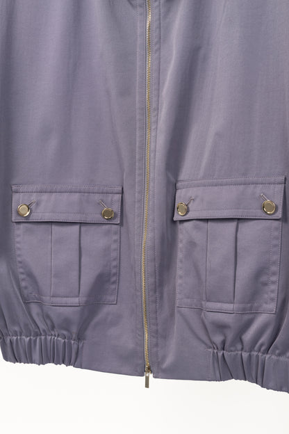 St. John PF/12 Purple Mock-Neck Blouson Jacket