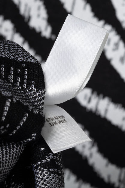 St. John PF19 Zebra-Jacquard Wool-Knit Dress