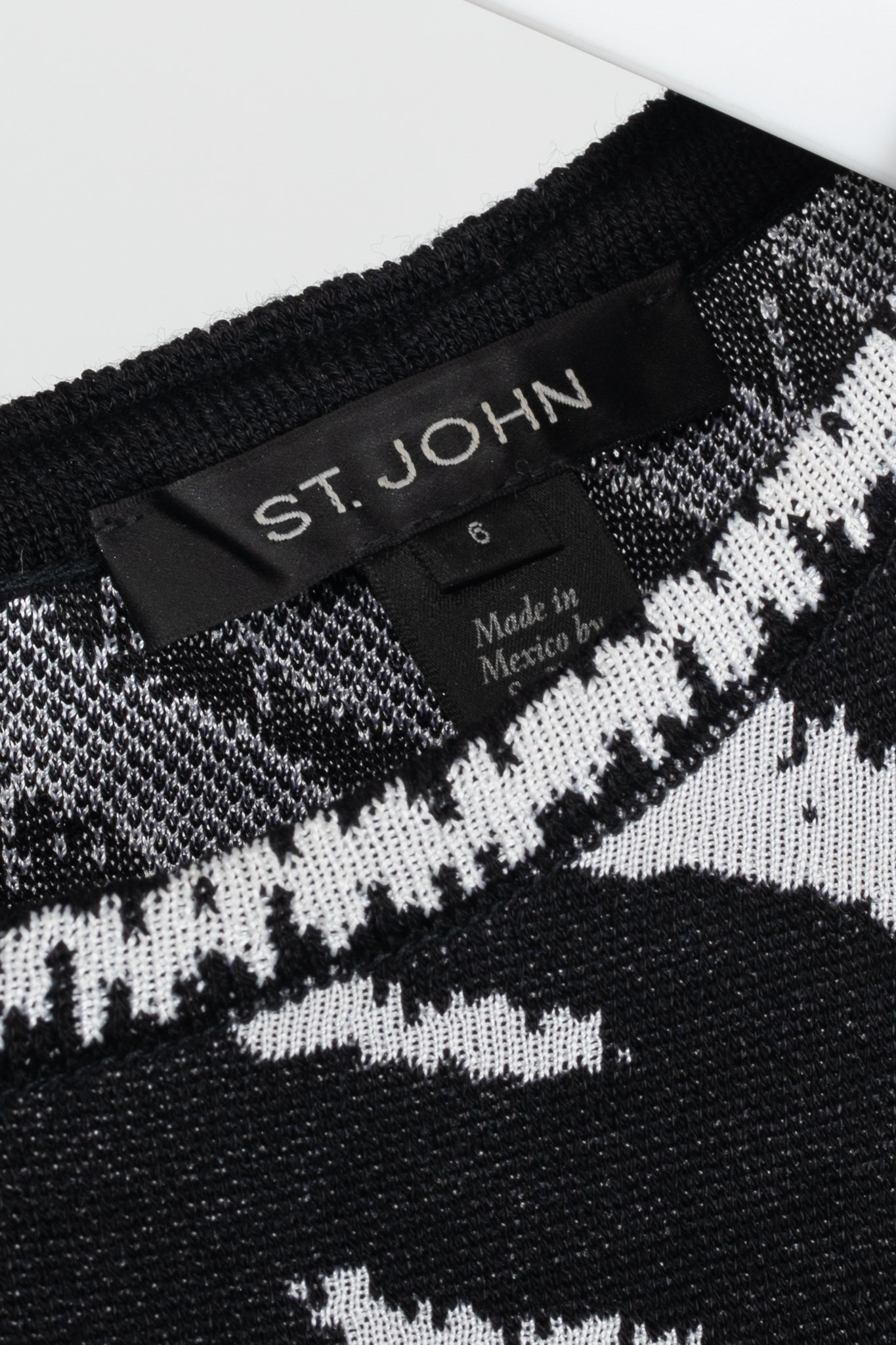 St. John PF19 Zebra-Jacquard Wool-Knit Dress