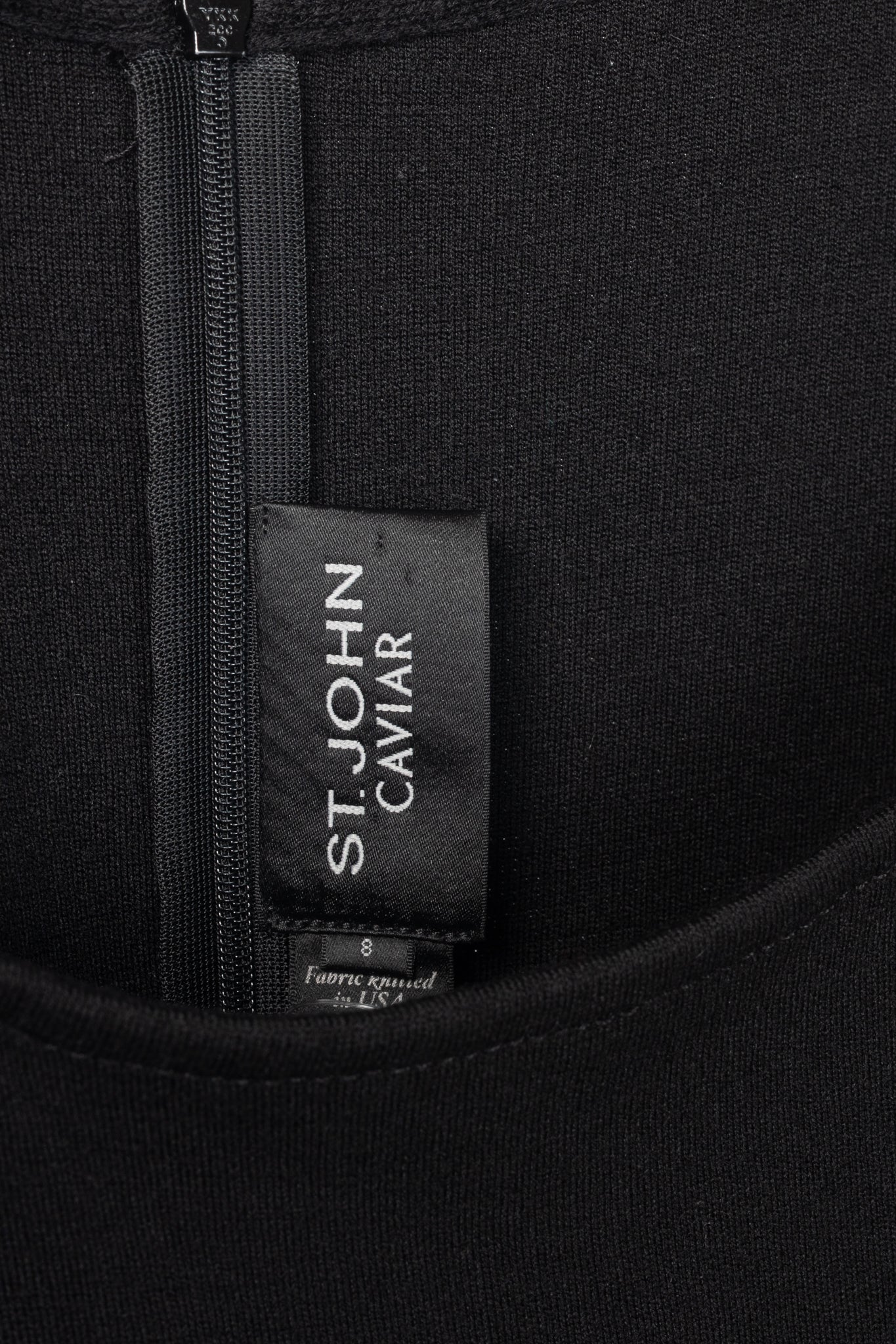 St. John Caviar AW16 Black Wool-Blend Knit Sleeveless Dress