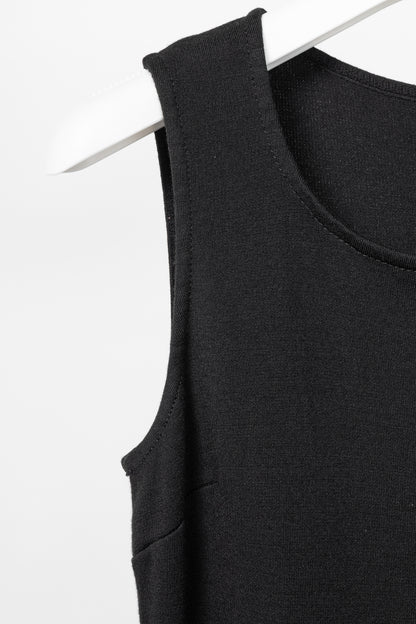 St. John Caviar AW16 Black Wool-Blend Knit Sleeveless Dress