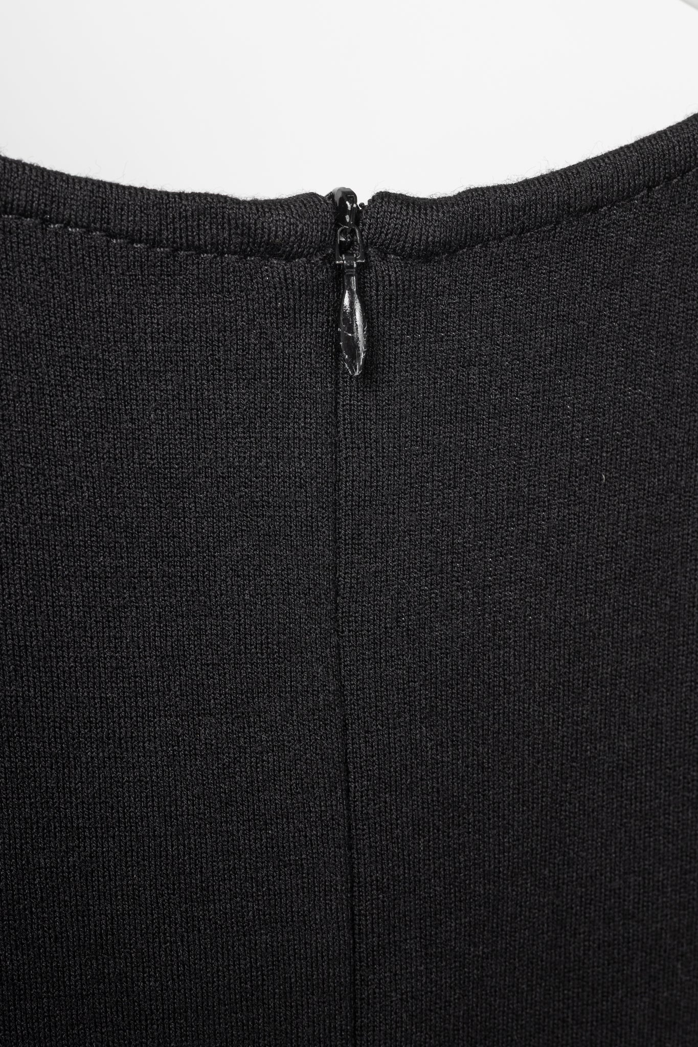 St. John Caviar AW16 Black Wool-Blend Knit Sleeveless Dress