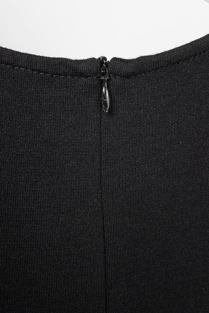 St. John Caviar AW16 Black Wool-Blend Knit Sleeveless Dress