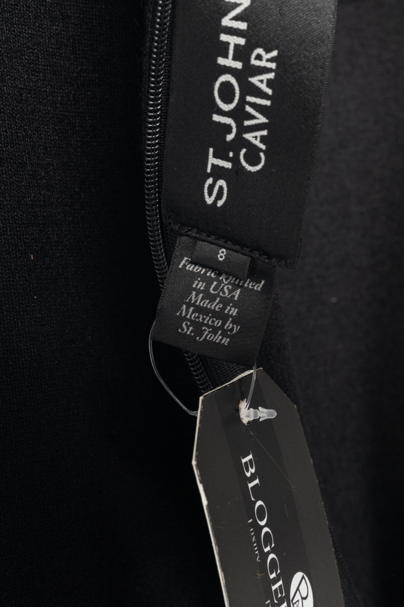 St. John Caviar AW16 Black Wool-Blend Knit Sleeveless Dress