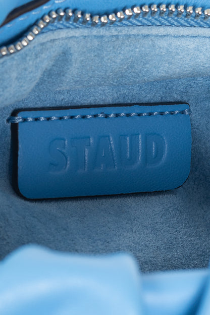 STAUD Bean Marine Ruched-Leather Convertible Mini Bag