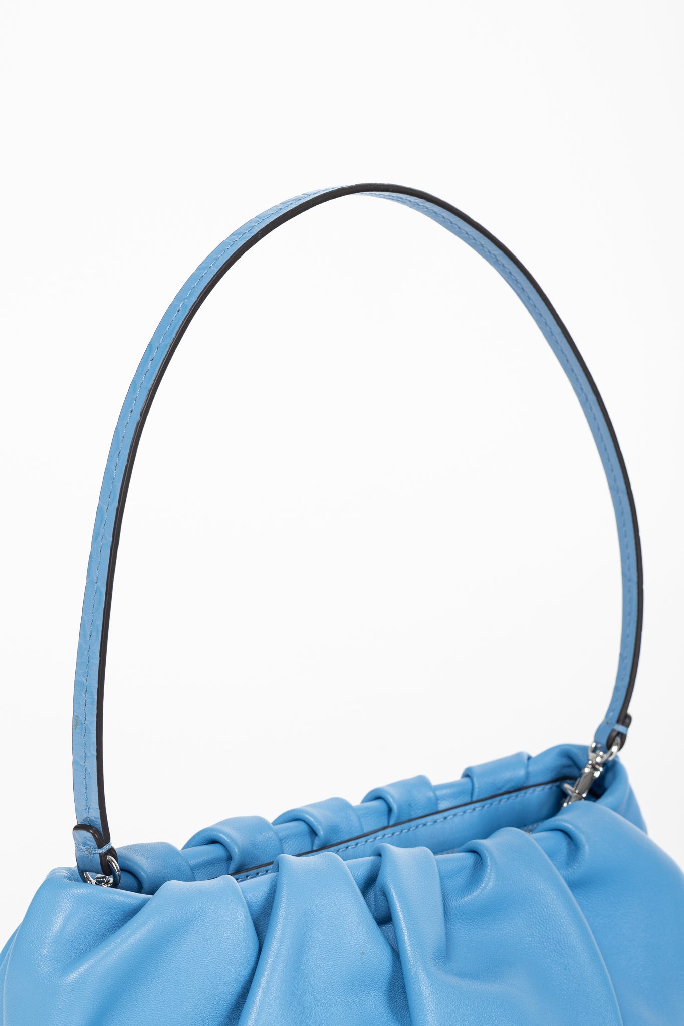 STAUD Bean Marine Ruched-Leather Convertible Mini Bag