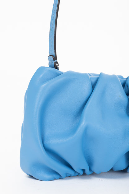STAUD Bean Marine Ruched-Leather Convertible Mini Bag