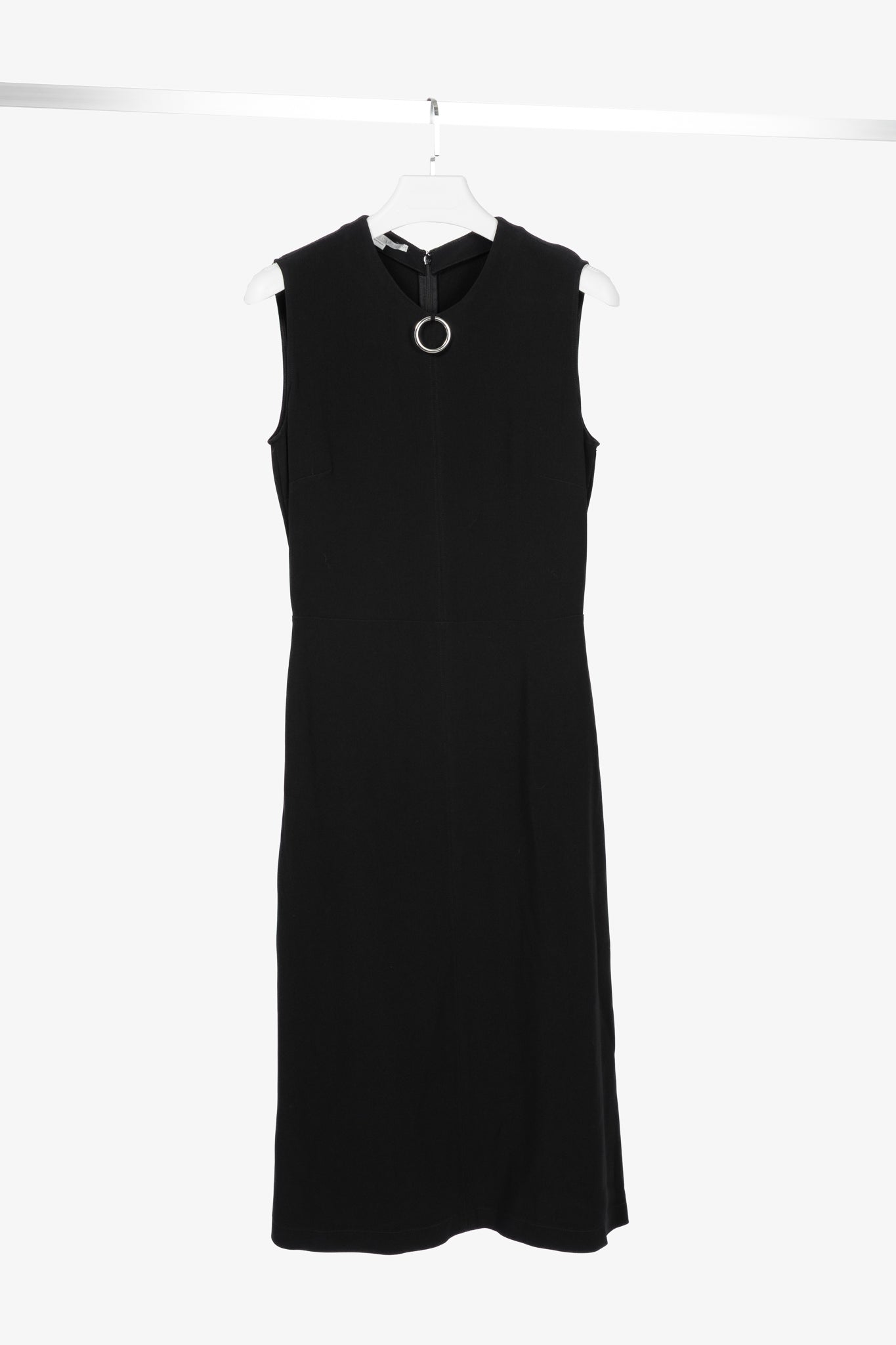 Stella McCartney PF17 Black Crepe O-Ring Midi Dress