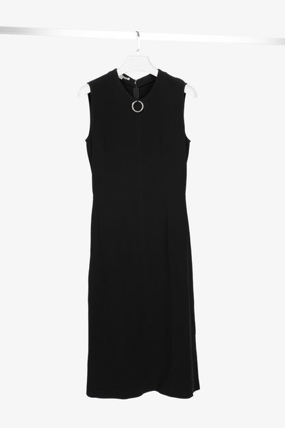 Stella McCartney PF17 Black Crepe O-Ring Midi Dress