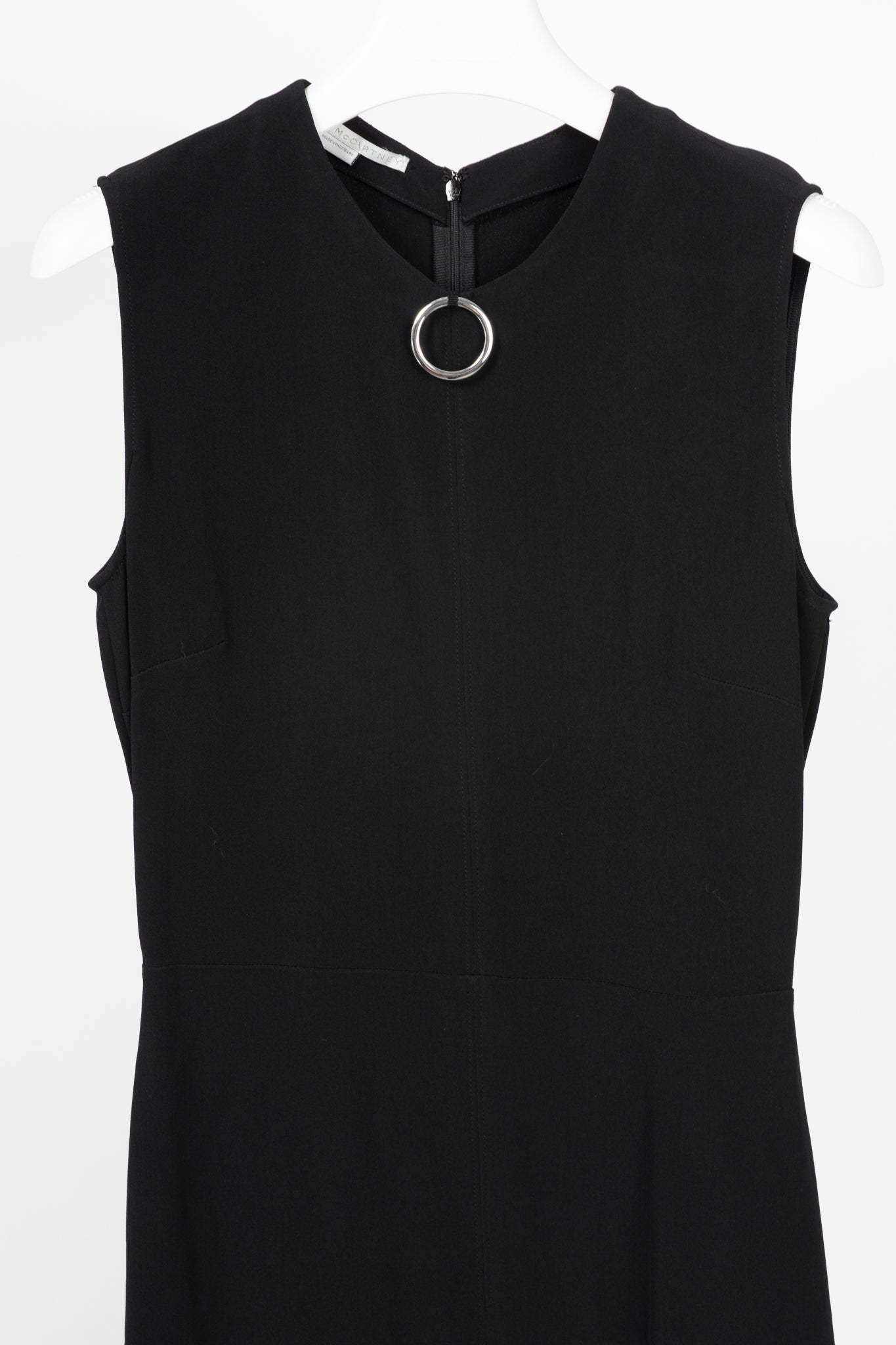 Stella McCartney PF17 Black Crepe O-Ring Midi Dress