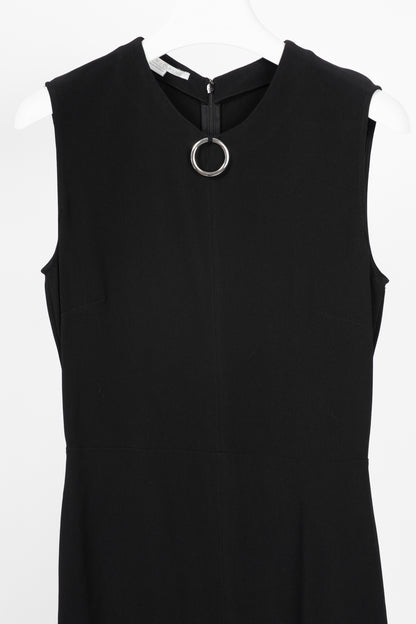 Stella McCartney PF17 Black Crepe O-Ring Midi Dress