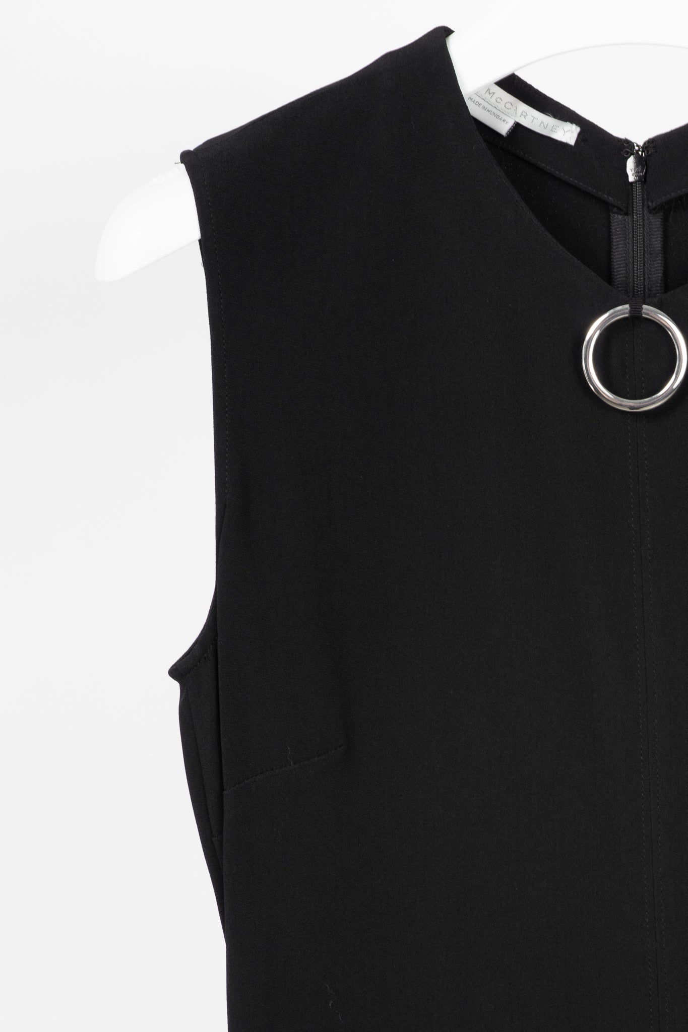 Stella McCartney PF17 Black Crepe O-Ring Midi Dress
