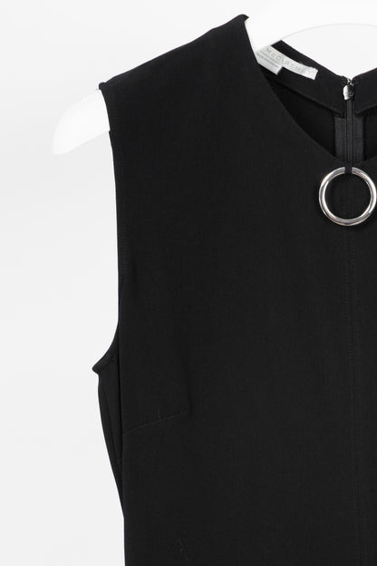 Stella McCartney PF17 Black Crepe O-Ring Midi Dress