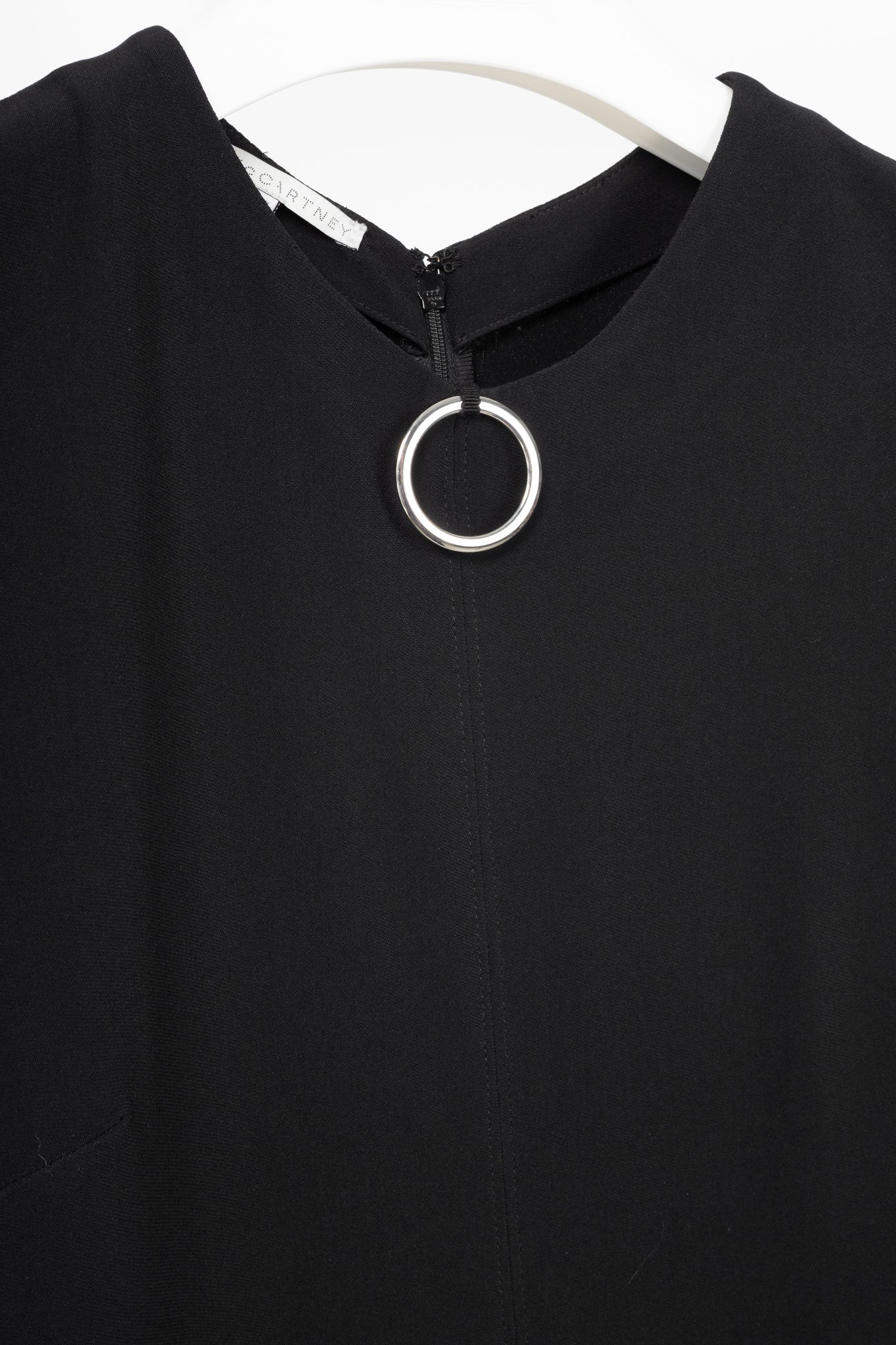 Stella McCartney PF17 Black Crepe O-Ring Midi Dress