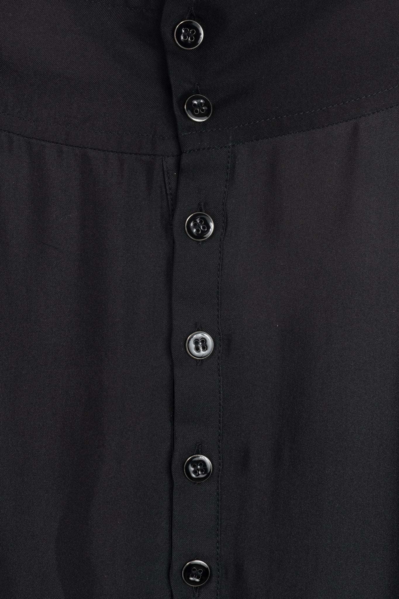 Stella McCartney Black Silk Satin Ruffle-Trim Long-Sleeve Mini Dress