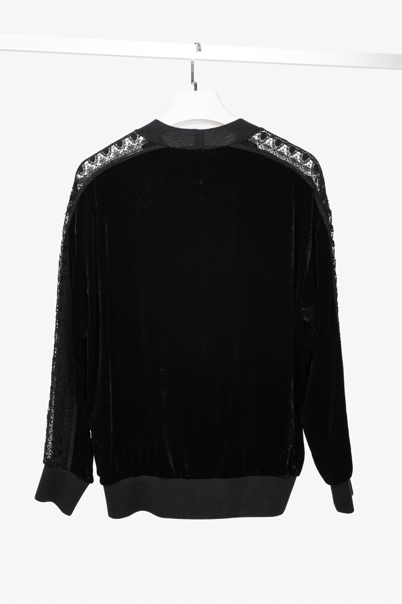 Stella McCartney Black Lace & Velvet Sweatshirt