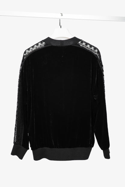 Stella McCartney Black Lace & Velvet Sweatshirt