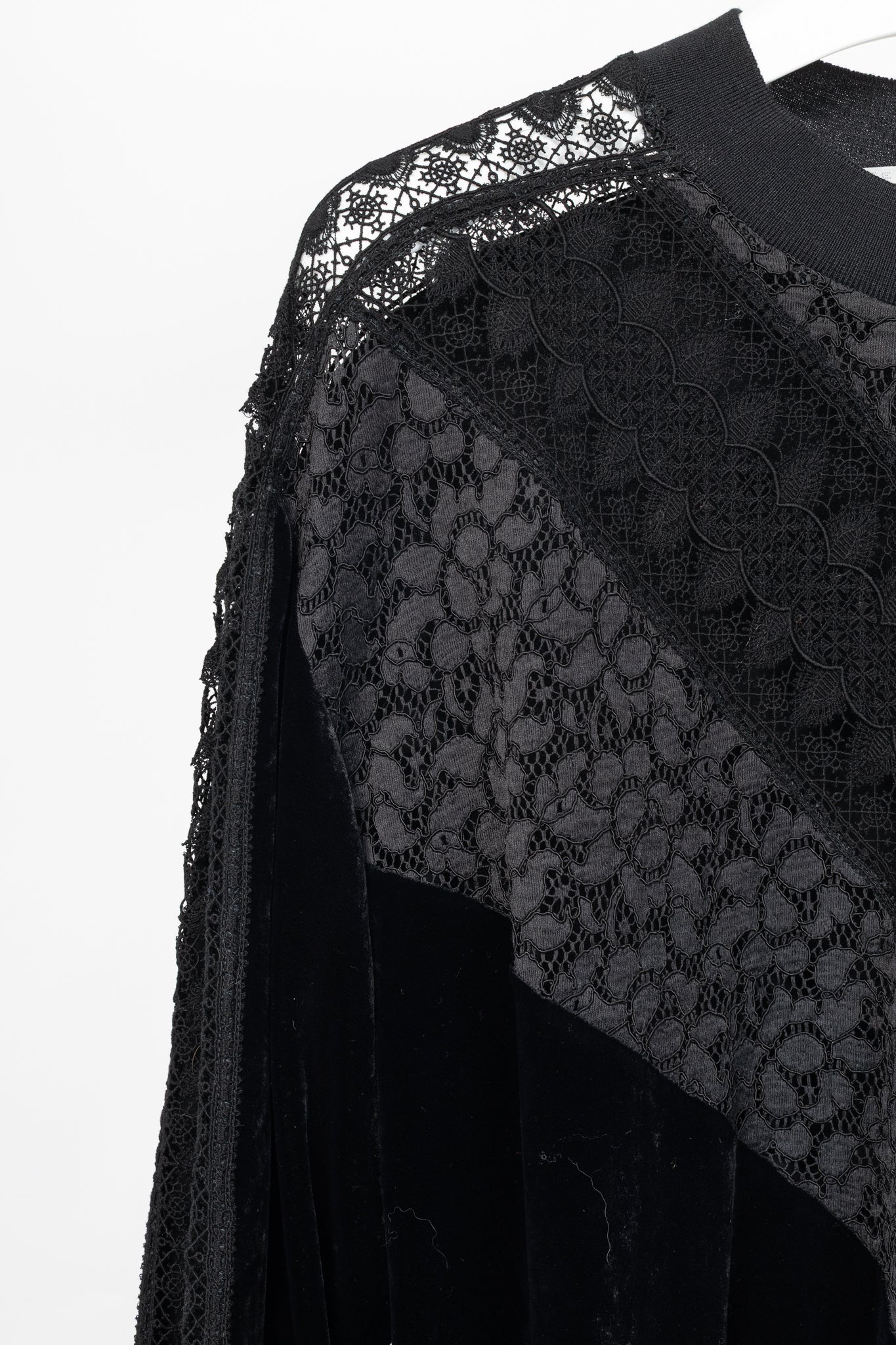 Stella McCartney Black Lace & Velvet Sweatshirt