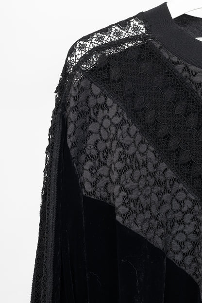 Stella McCartney Black Lace & Velvet Sweatshirt