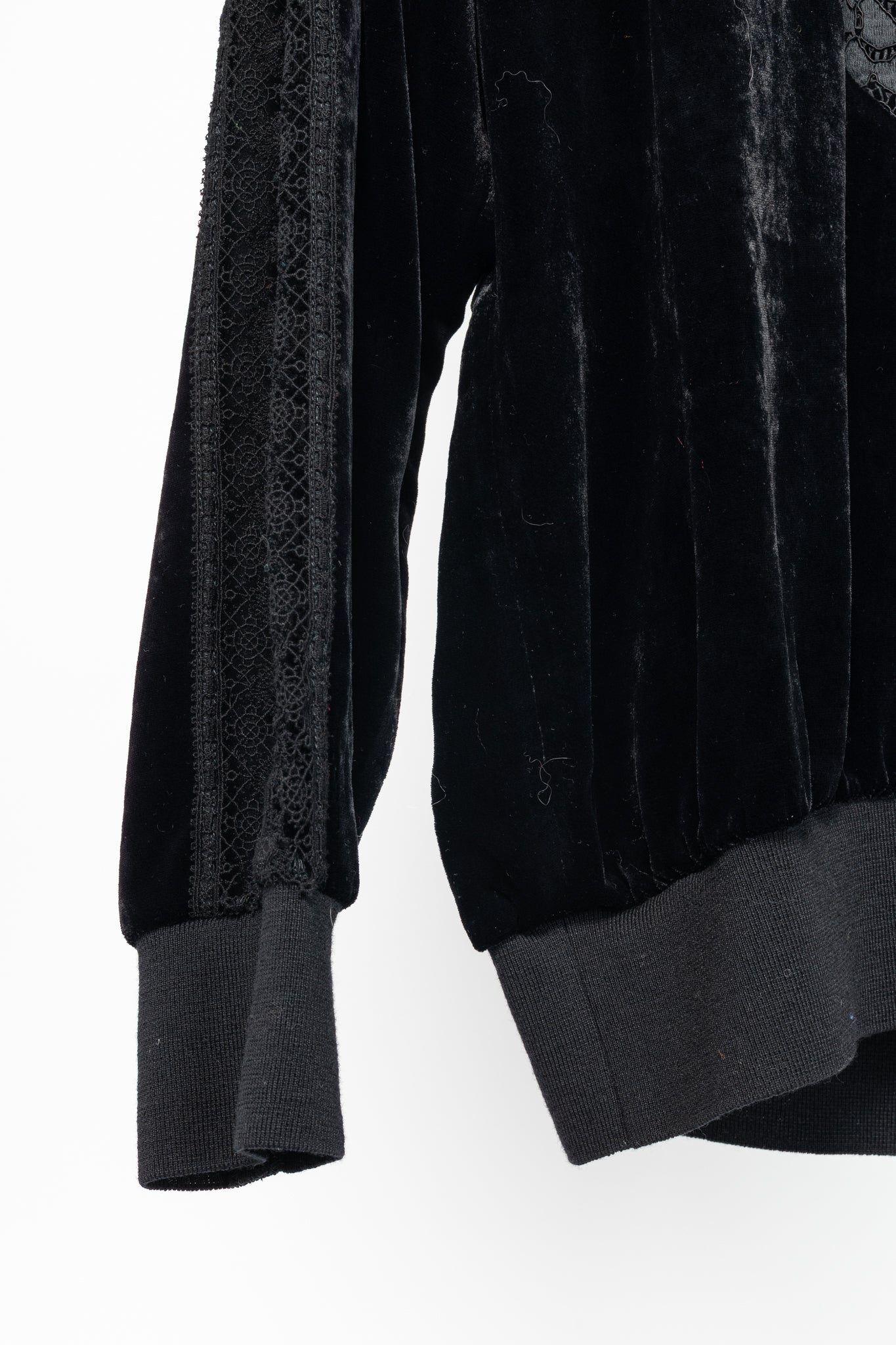 Stella McCartney Black Lace & Velvet Sweatshirt