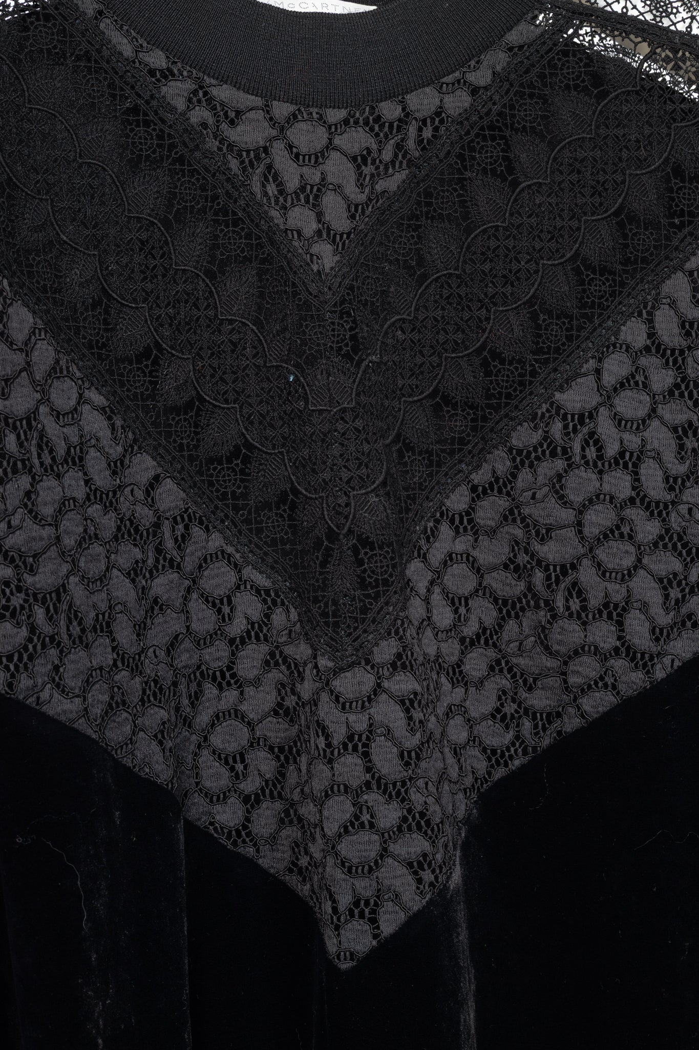 Stella McCartney Black Lace & Velvet Sweatshirt