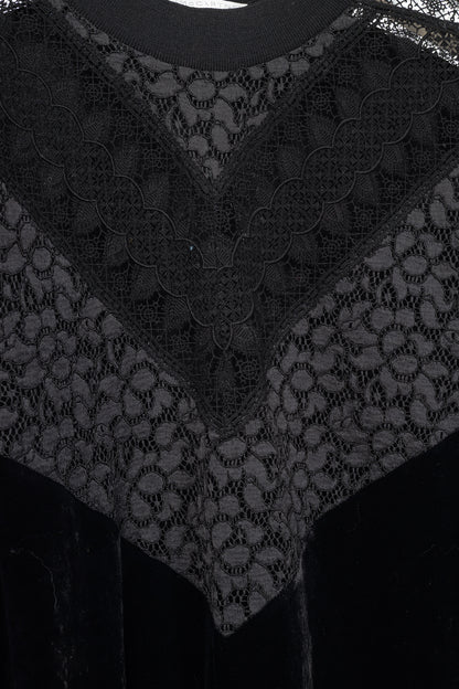 Stella McCartney Black Lace & Velvet Sweatshirt