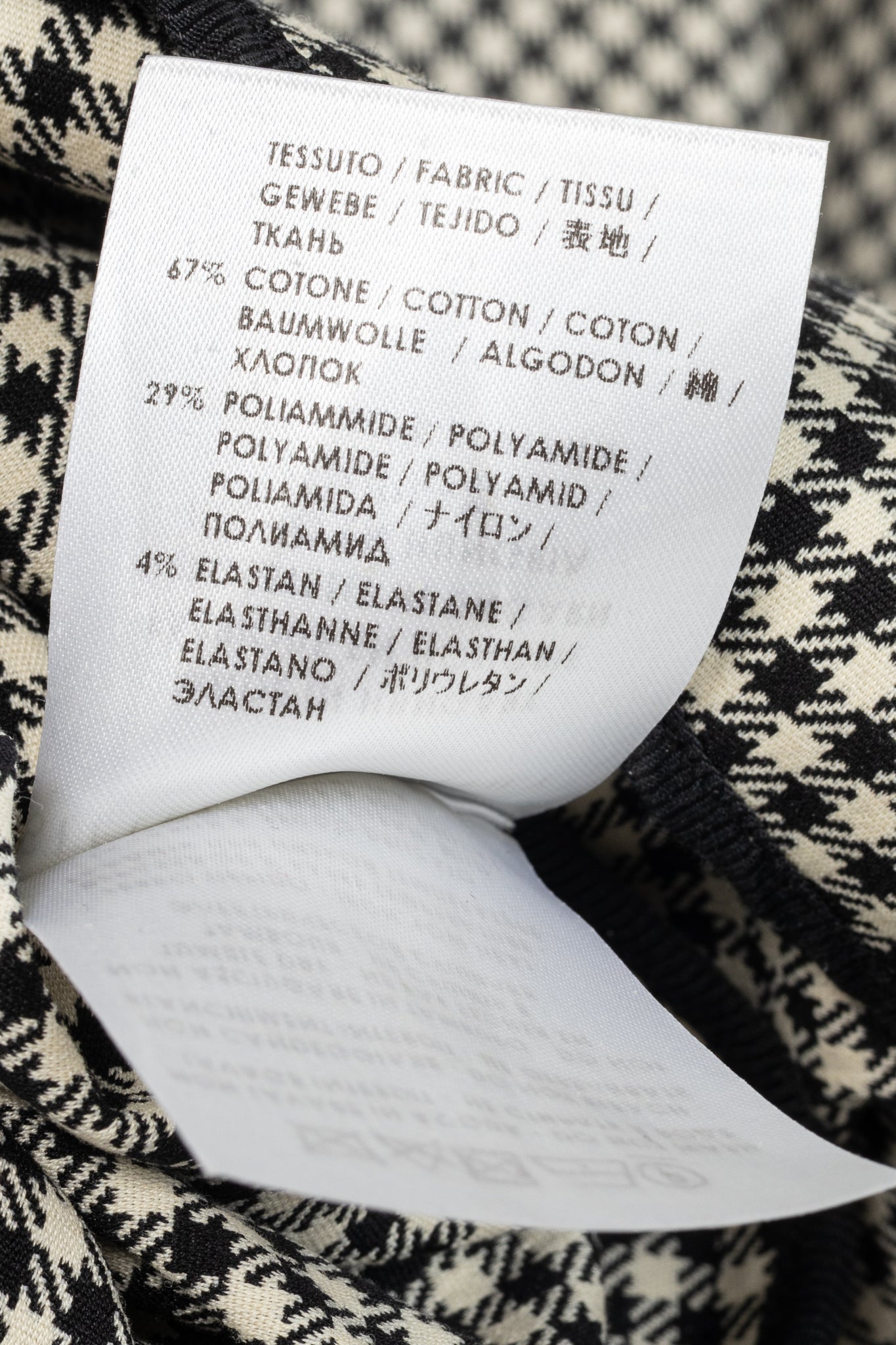 Stella McCartney PF14 Claudia White & Black Dogtooth Cotton-Blend Asymmetrical Skirt