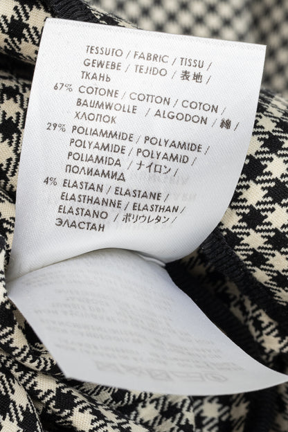 Stella McCartney PF14 Claudia White & Black Dogtooth Cotton-Blend Asymmetrical Skirt
