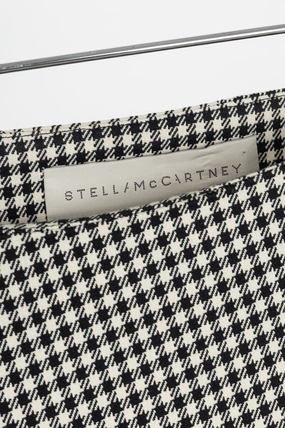 Stella McCartney PF14 Claudia White & Black Dogtooth Cotton-Blend Asymmetrical Skirt