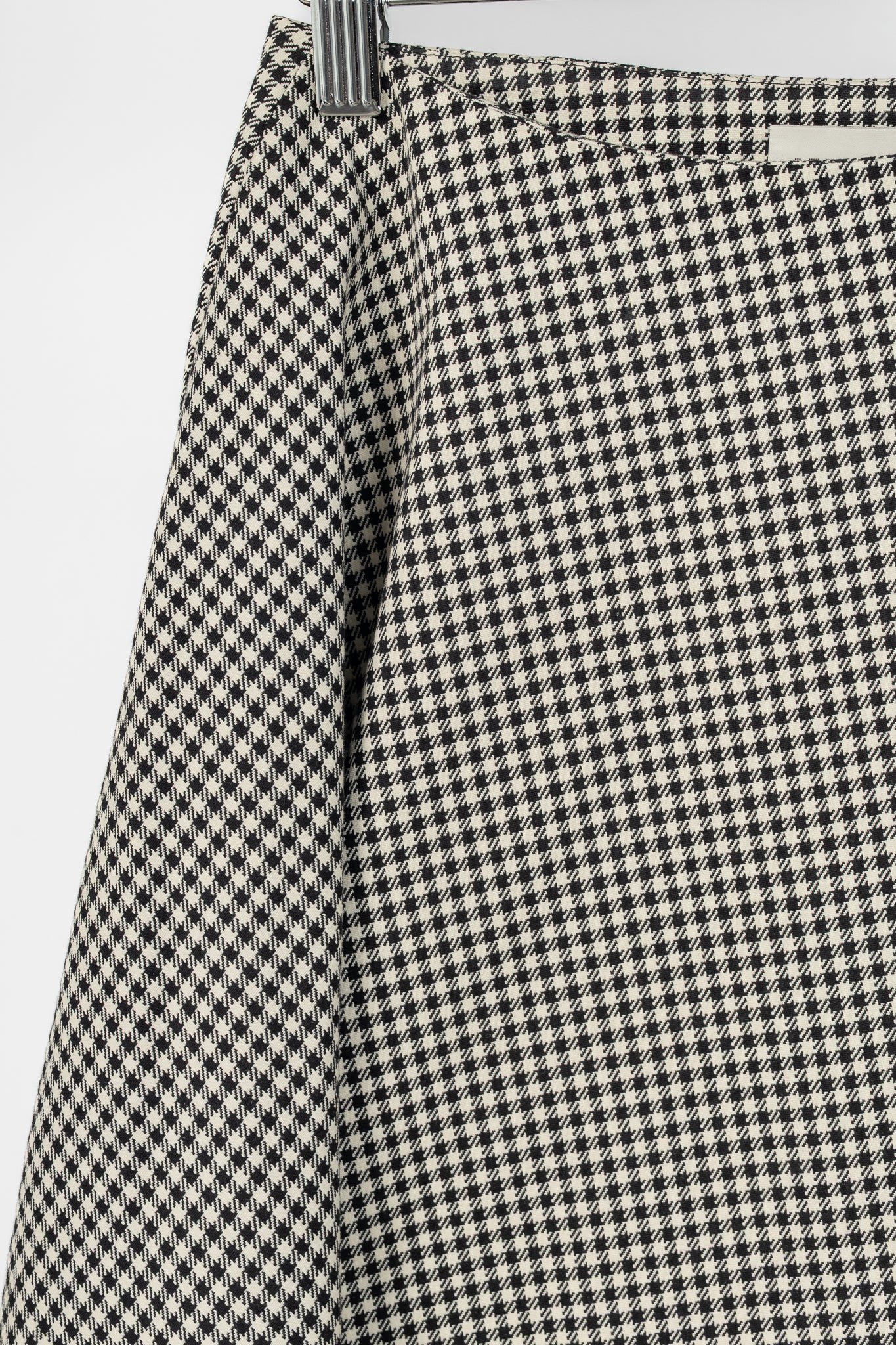 Stella McCartney PF14 Claudia White & Black Dogtooth Cotton-Blend Asymmetrical Skirt