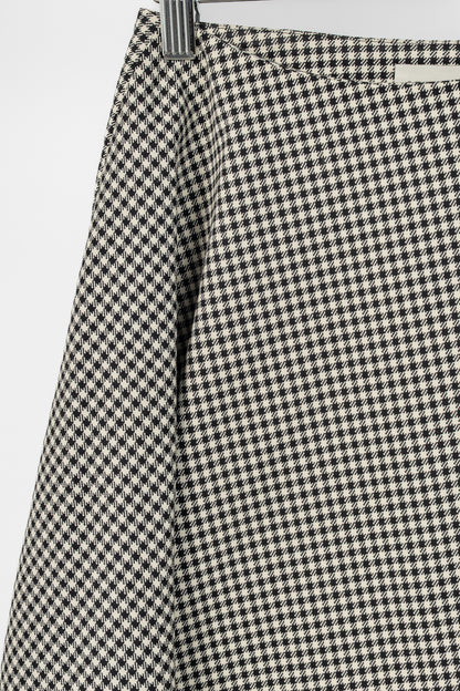 Stella McCartney PF14 Claudia White & Black Dogtooth Cotton-Blend Asymmetrical Skirt