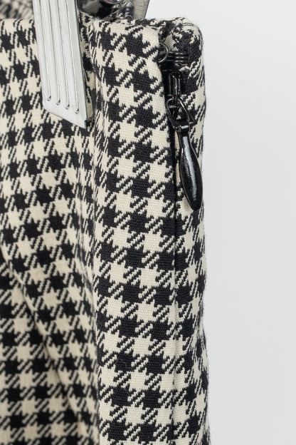 Stella McCartney PF14 Claudia White & Black Dogtooth Cotton-Blend Asymmetrical Skirt