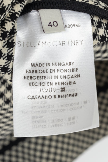 Stella McCartney PF14 Claudia White & Black Dogtooth Cotton-Blend Asymmetrical Skirt
