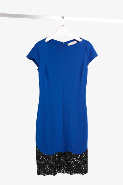 Stella McCartney Blue Jersey Lace-Hem Dress