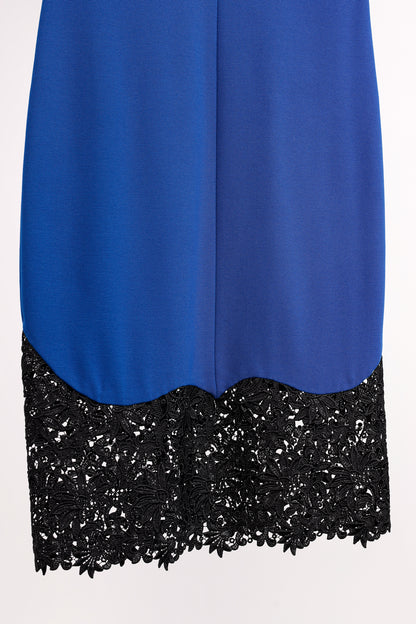 Stella McCartney Blue Jersey Lace-Hem Dress