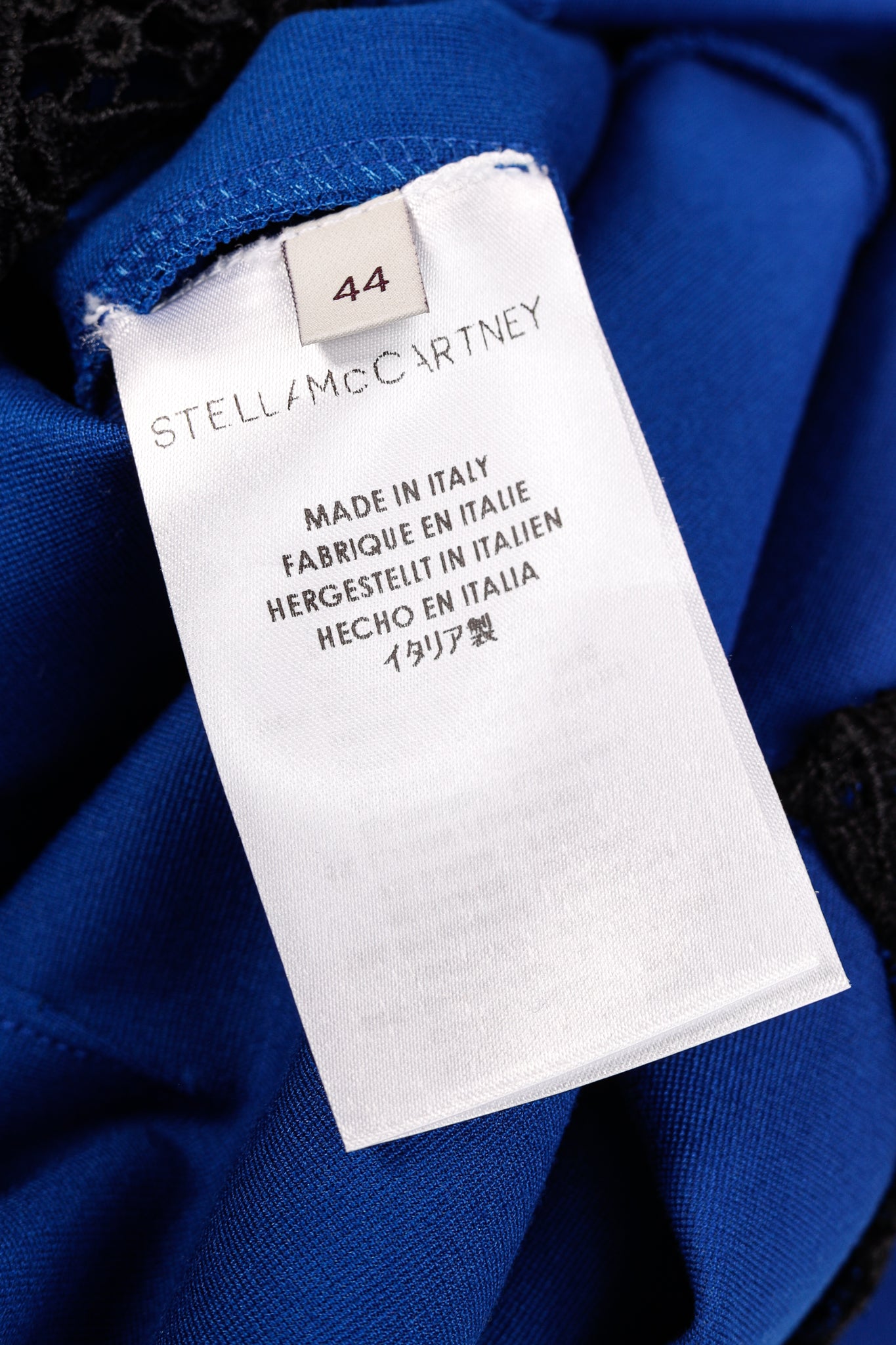 Stella McCartney Blue Jersey Lace-Hem Dress