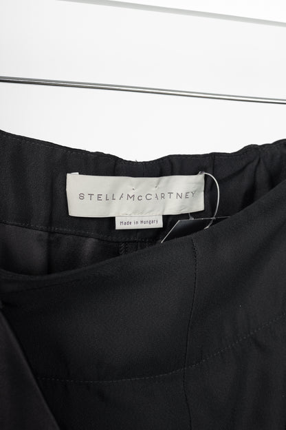 Stella McCartney PF15 Layton Black Satin Draped-Ruffle Trousers