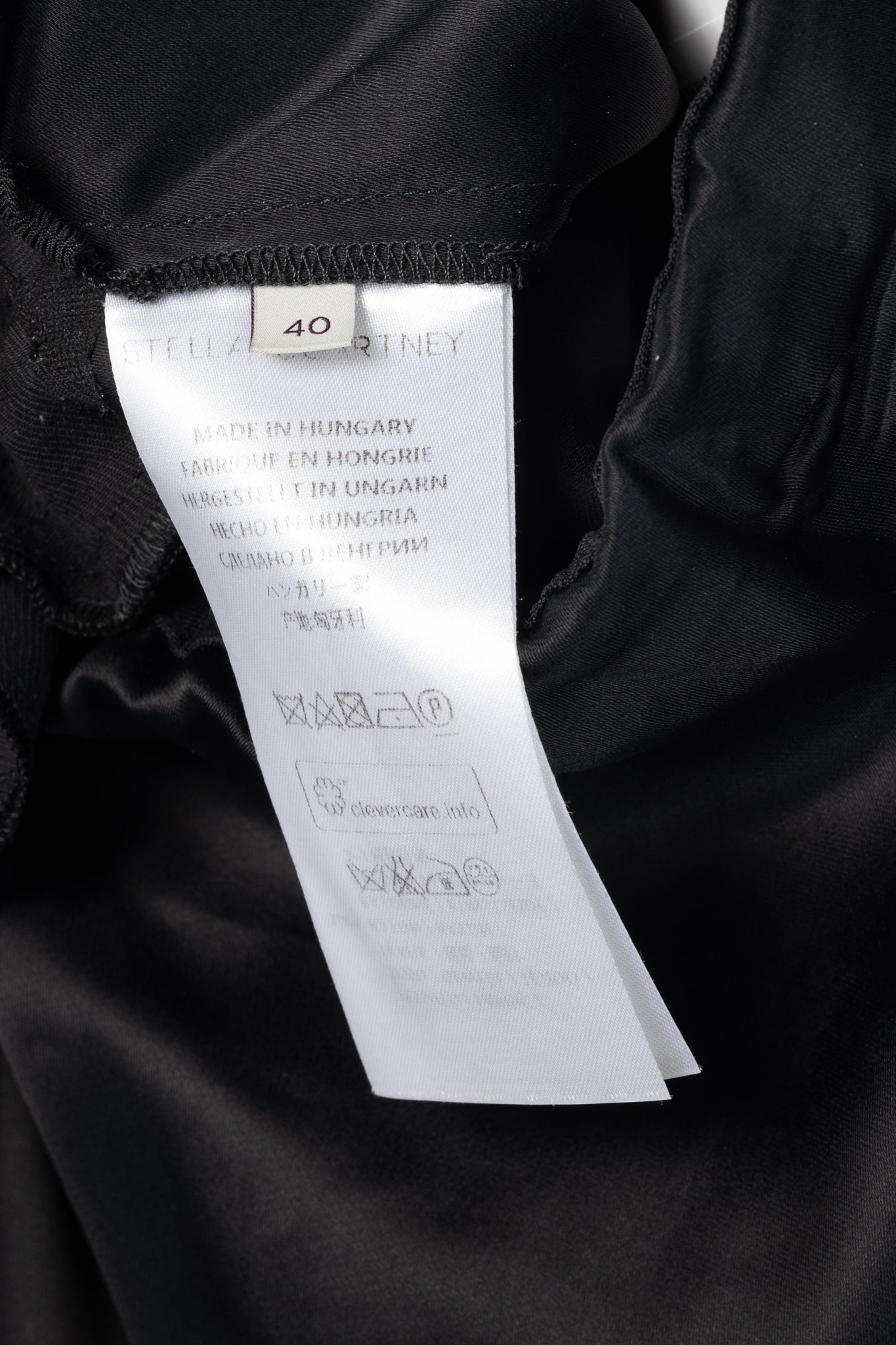 Stella McCartney PF15 Layton Black Satin Draped-Ruffle Trousers