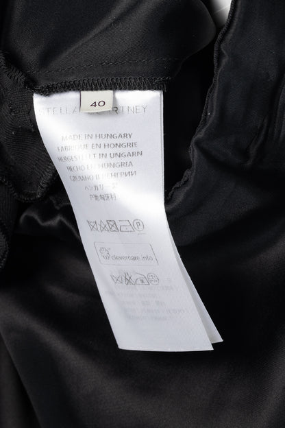 Stella McCartney PF15 Layton Black Satin Draped-Ruffle Trousers