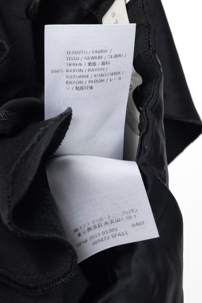 Stella McCartney PF15 Layton Black Satin Draped-Ruffle Trousers