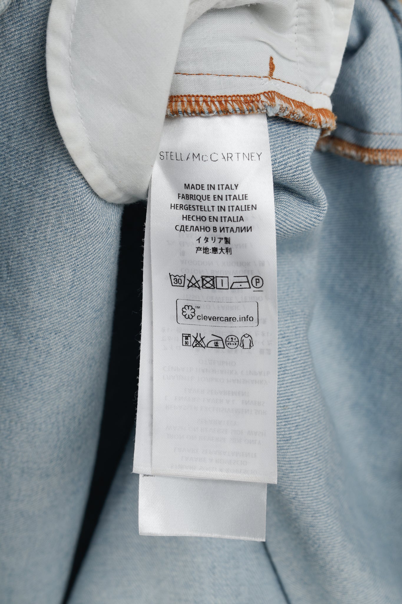 Stella McCartney Anne "Sun Faded Blue" Stretch-Denim Mini Dress