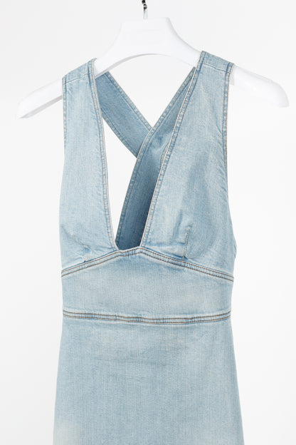 Stella McCartney Anne "Sun Faded Blue" Stretch-Denim Mini Dress