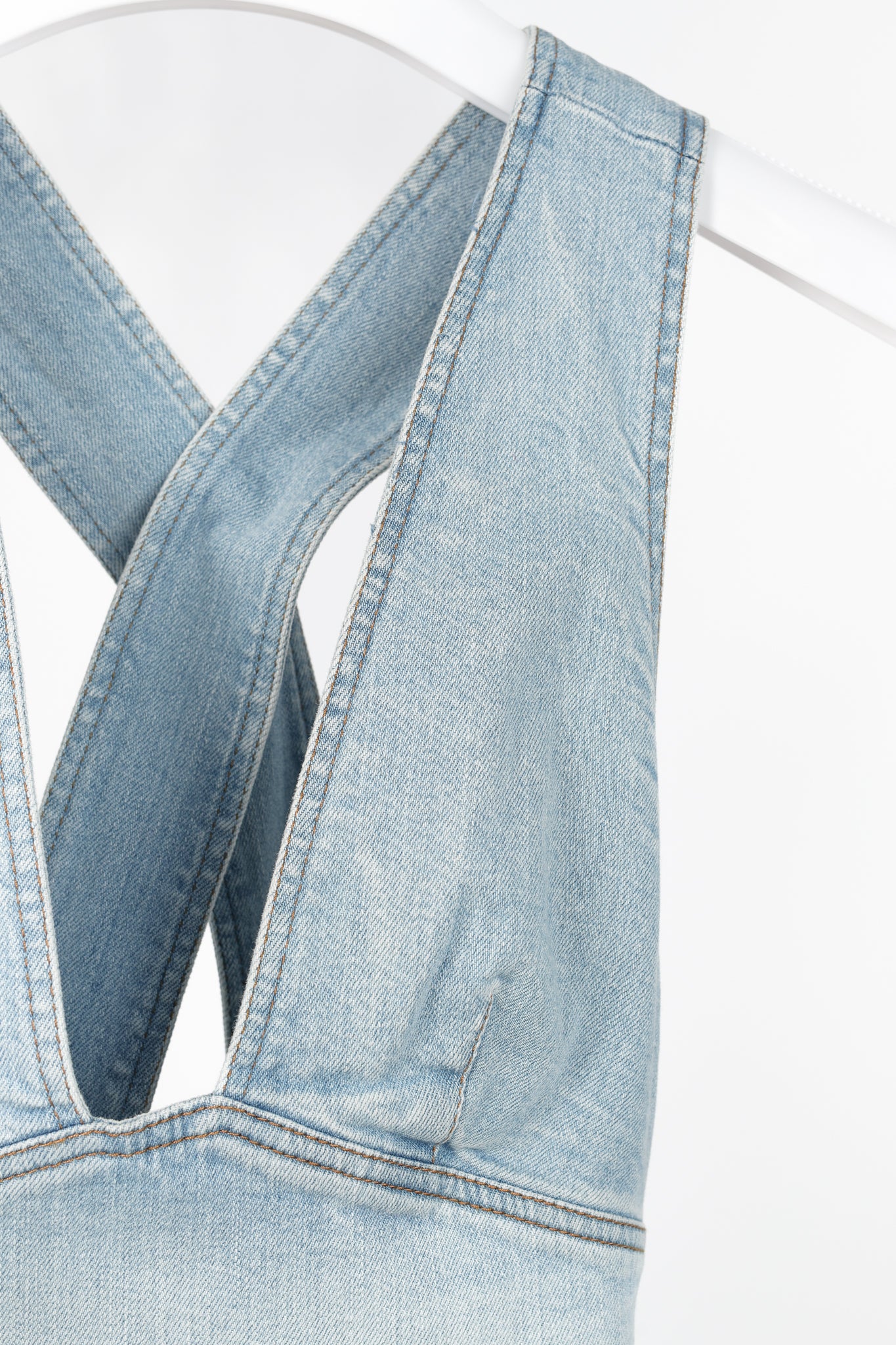 Stella McCartney Anne "Sun Faded Blue" Stretch-Denim Mini Dress