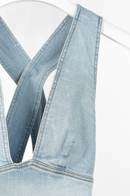 Stella McCartney Anne "Sun Faded Blue" Stretch-Denim Mini Dress
