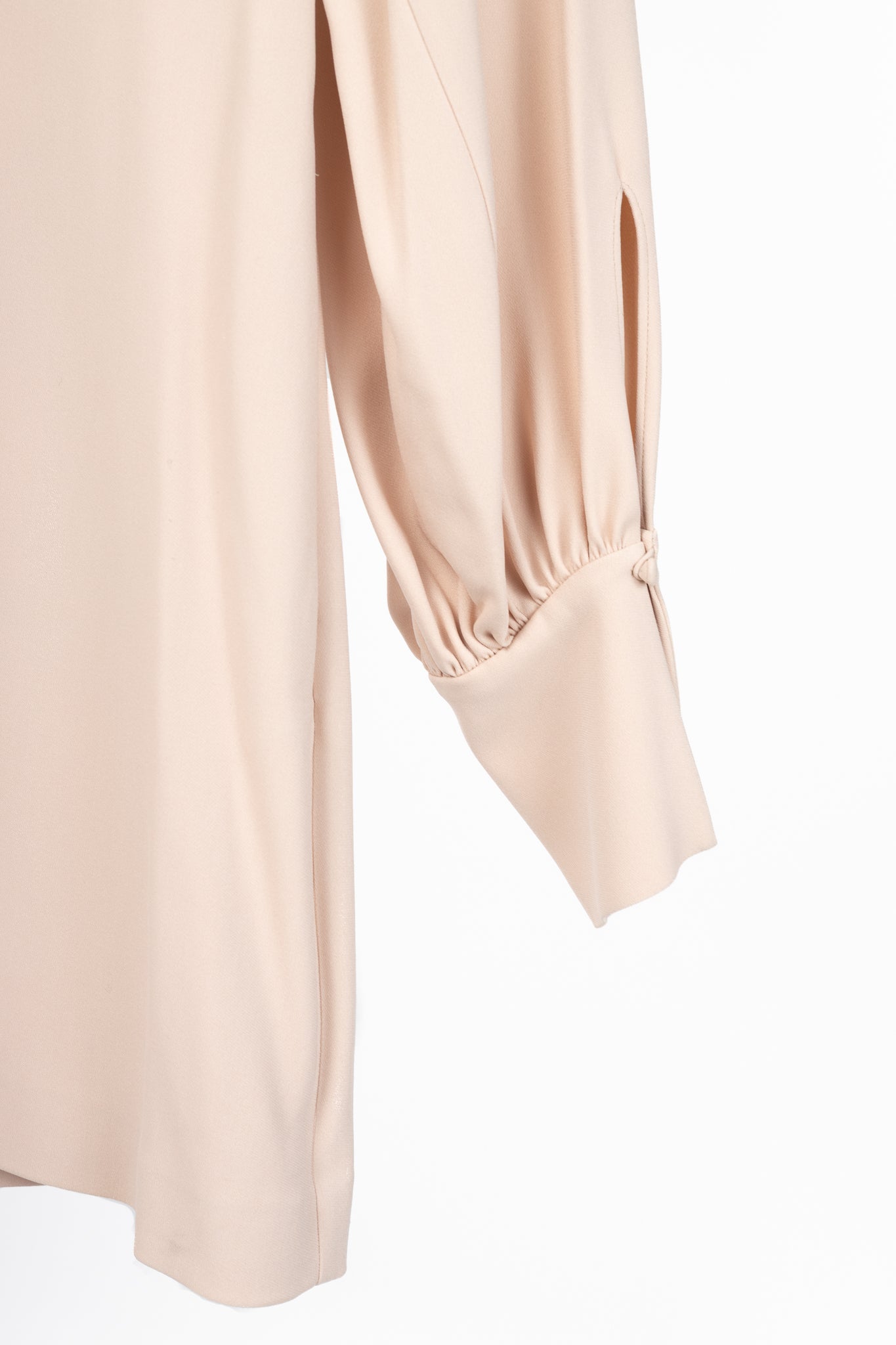 Stella McCartney Linda Pink Bishop-Sleeve Cady V-Neck Mini Dress