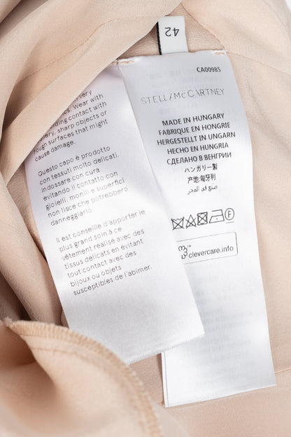 Stella McCartney Linda Pink Bishop-Sleeve Cady V-Neck Mini Dress