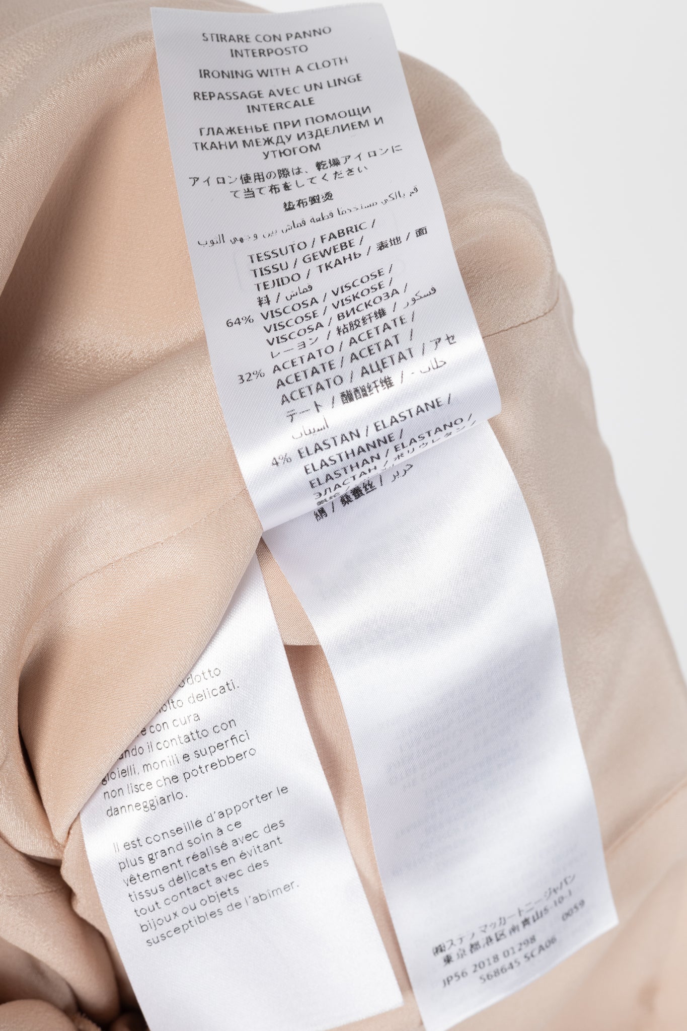 Stella McCartney Linda Pink Bishop-Sleeve Cady V-Neck Mini Dress