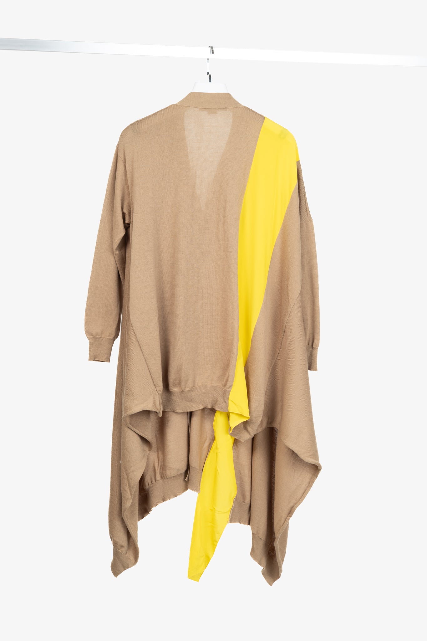 Stella McCartney R18 Havana Wool Asymmetric Stripe Soft Knit Cardigan